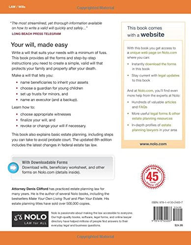 Quick & Legal Will Book,Used