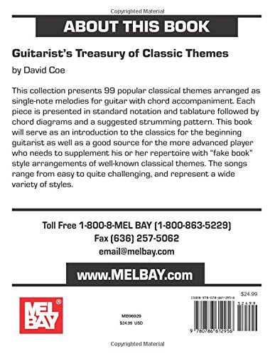 Guitarist's Treasury of Classic Themes: A Collection of Popular Classical themes Arranged for Guitar with Chord Accompaniment,Used