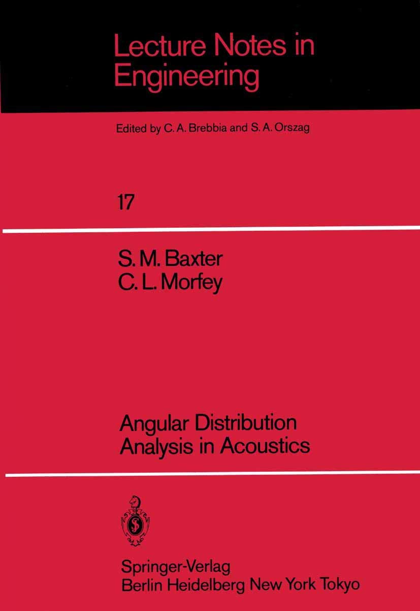 Angular Distribution Analysis In Acoustics (Lecture Notes In Engineering, 17),Used