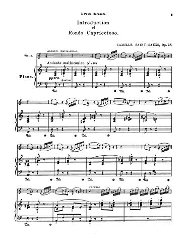 Introduction and Rondo Capriccioso, Opus 28: For Violin and Piano (Kalmus Edition),Used