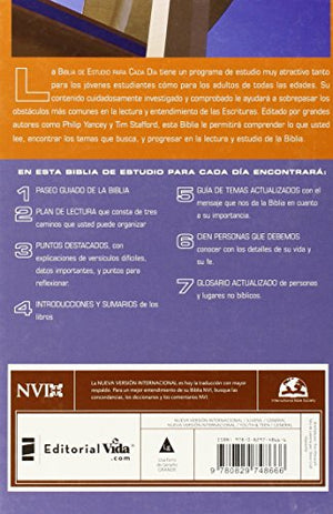 La Biblia De Estudio Para Cada Dia Nvi (Spanish Edition),Used