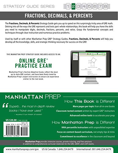 GRE Fractions, Decimals, & Percents (Manhattan Prep GRE Strategy Guides),Used