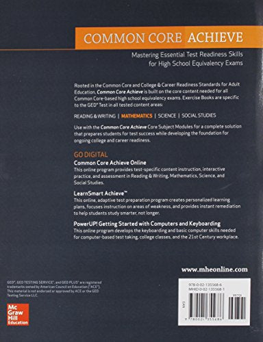 Common Core Achieve, GED Exercise Book Mathematics (BASICS & ACHIEVE),Used