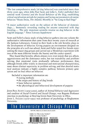Genetics And The Social Behaviour Of The Dog,New