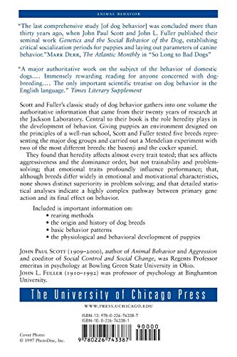 Genetics And The Social Behaviour Of The Dog,New
