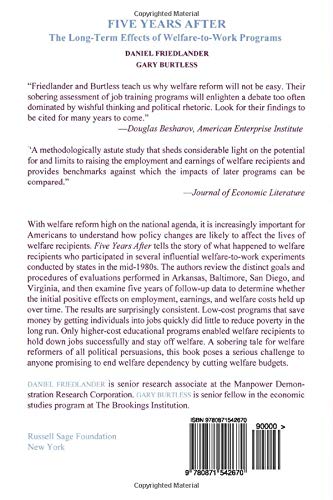 Five Years After: The LongTerm Effects of WelfaretoWork Programs,Used