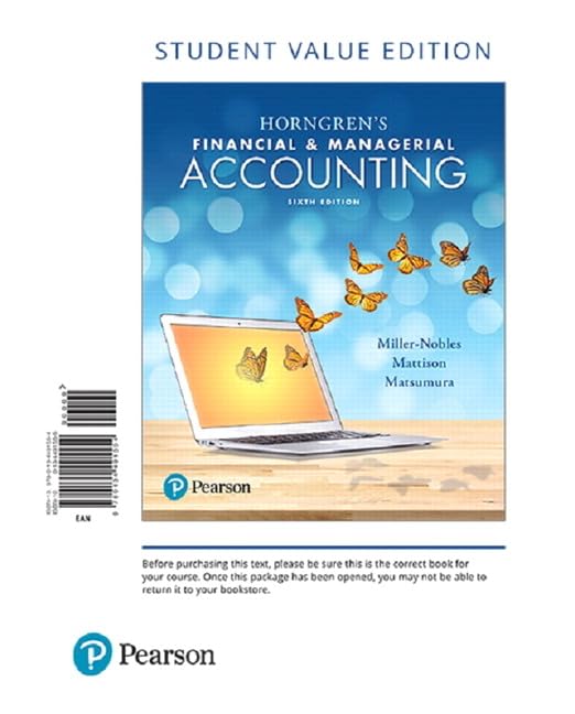 Horngren's Financial & Managerial Accounting,Used