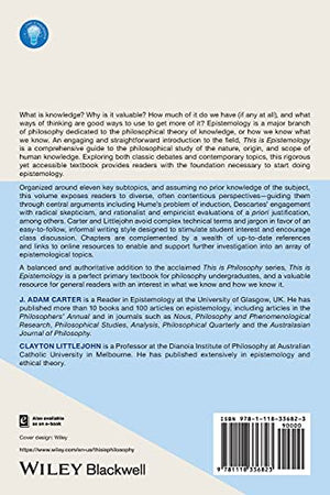 This Is Epistemology: An Introduction (This Is Philosophy),Used