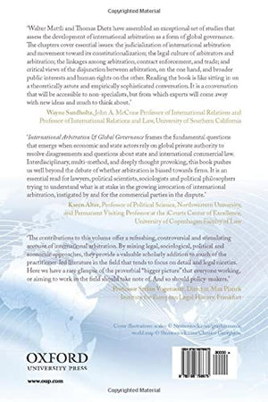 International Arbitration and Global Governance: Contending Theories and Evidence,Used