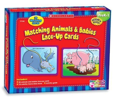 Matching Animals & Babies LaceUp Cards,Used