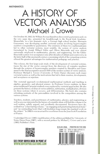A History of Vector Analysis: The Evolution of the Idea of a Vectorial System (Dover Books on Mathematics),Used