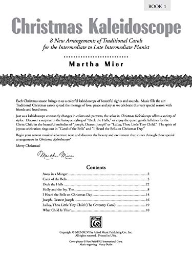 Christmas Kaleidoscope, Bk 1: 8 New Arrangements of Traditional Carols for the Intermediate to Late Intermediate Pianist,Used