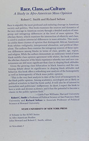 Race, Class, and Culture: A Study in AfroAmerican Mass Opinion (Suny Series in Afroamerican Studies),Used
