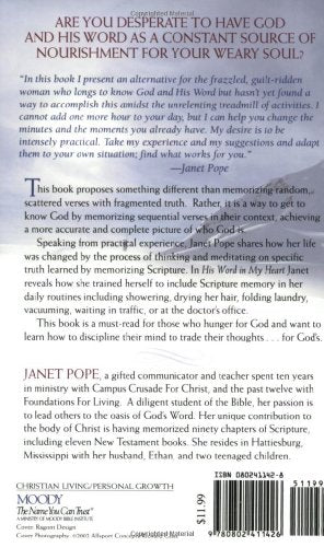 His Word In My Heart: Memorizing Scripture For A Closer Walk With God,Used