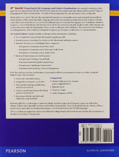 AP Spanish Language & Culture Exam Prep by Prentice Hall - Comprehensive Review Guide for Students