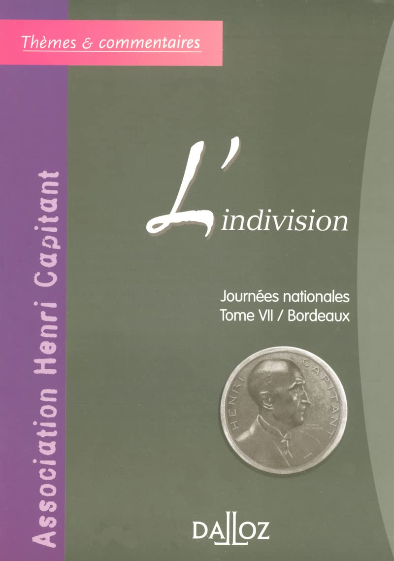 L'indivision  Journes nationales  Tome VII / Bordeaux,Used