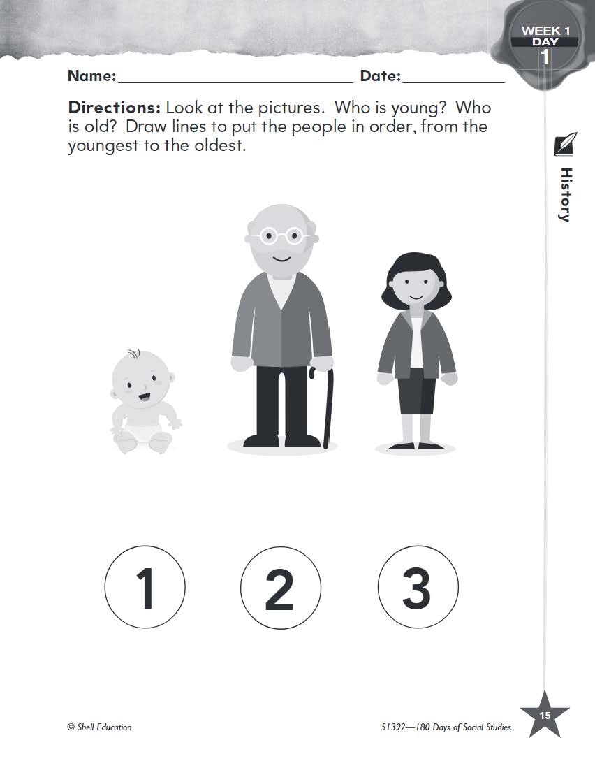 180 Days of Social Studies: Grade K  Daily Social Studies Workbook for Classroom and Home, Cool and Fun Civics Practice, Kinder,Used