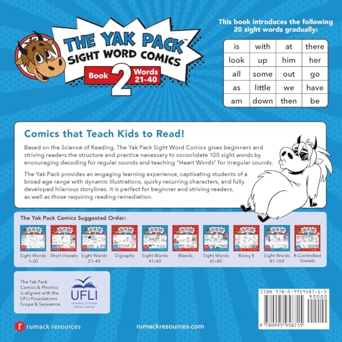 The Yak Pack: Sight Word Stories: Book 2: Comic Books to Practice Reading Dolch Sight Words (2140) (The Yak Pack Comics Complet,Used