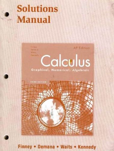 Calculus: Graphical, Numerical, Algebraic: Solutions Manual,Used
