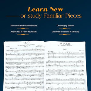 48 Famous Studies, (1st and 3rd Part): Oboe  Melodious Etudes with Oboe and Saxophone Sheet Music  Oboe and Saxophone Duet Boo,Used
