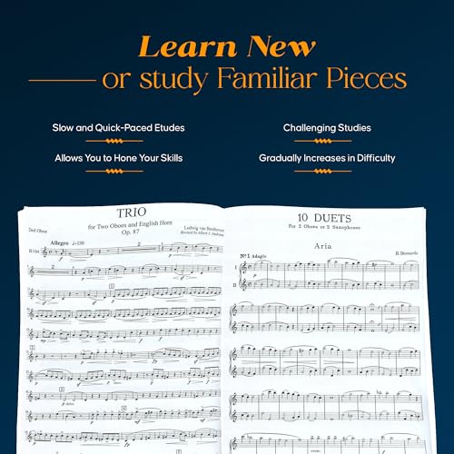 48 Famous Studies, (1st and 3rd Part): Oboe  Melodious Etudes with Oboe and Saxophone Sheet Music  Oboe and Saxophone Duet Boo,Used