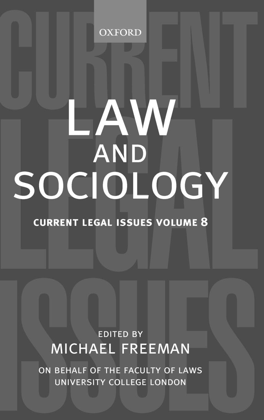 Law And Sociology: Current Legal Issuesvol. 8