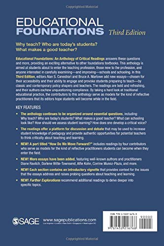 Educational Foundations: An Anthology Of Critical Readings