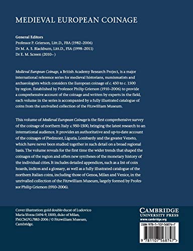 Medieval European Coinage: Volume 12, Northern Italy (Medieval European Coinage, Series Number 12),Used