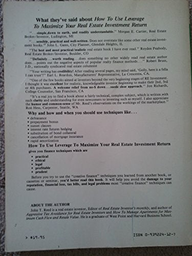 How to Use Leverage to Maximize Your Real Estate Investment Return: Sensible Finance Techniques for Real Estate Investors,Used