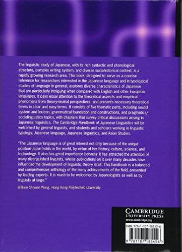 The Cambridge Handbook of Japanese Linguistics (Cambridge Handbooks in Language and Linguistics),Used