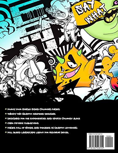 Graffiti Letters And Characters Coloring Book: Best Street Art Coloring Books For Grownups & Kids Who Love Graffiti  Perfect For,Used