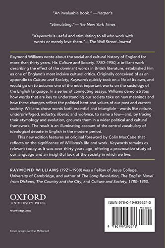 Keywords: A Vocabulary Of Culture And Society