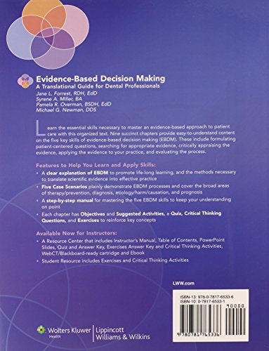 Evidencebased Decision Making: A Translational Guide For Dental Professionals,New