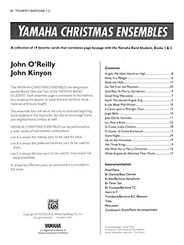 Yamaha Christmas Ensembles: B Flat Trumpet, Baritone T.C. (Yamaha Band Method),Used