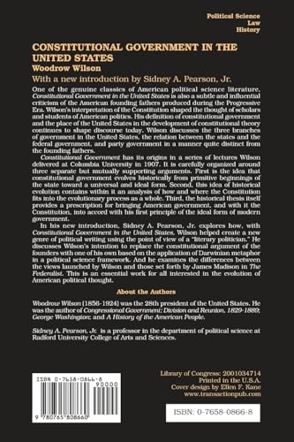 Constitutional Government in the United States (Library of Liberal Thought),Used