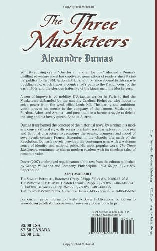 The Three Musketeers (Dover Thrift Editions) (Dover Thrift Editions: Classic Novels),Used