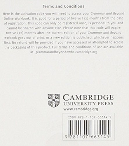 Grammar and Beyond Level 4 Online Workbook (Standalone for Students) via Activation Code Card,Used