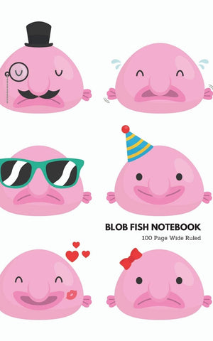 Blob Fish Notebook 100 Page Wide Ruled: Pink Blob Fish Book,Used
