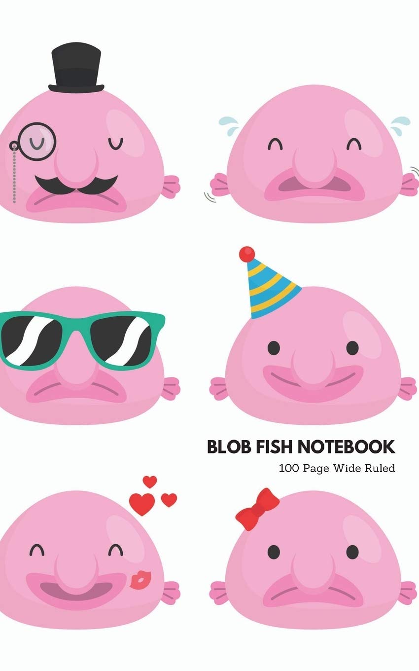 Blob Fish Notebook 100 Page Wide Ruled: Pink Blob Fish Book,Used