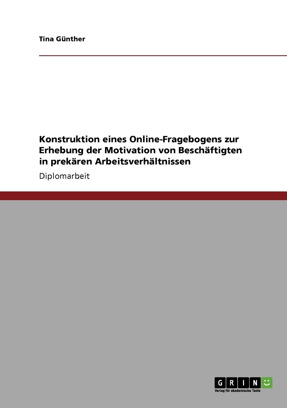 Die Motivation von Beschftigten in prekren Arbeitsverhltnissen: Konstruktion eines OnlineFragebogens (German Edition),Used