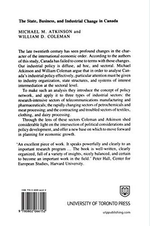 The State, Business, and Industrial Change in Canada (Heritage),Used