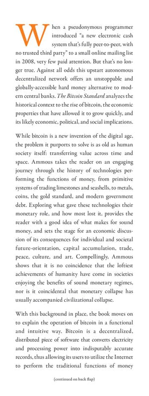 The Bitcoin Standard: The Decentralized Alternative to Central Banking,New