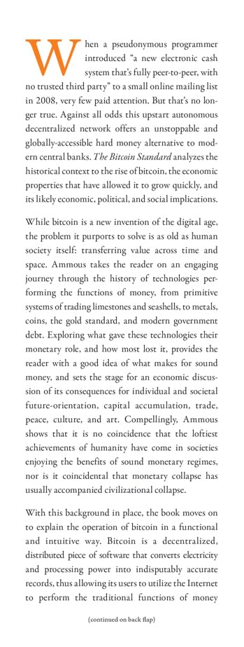 The Bitcoin Standard: The Decentralized Alternative to Central Banking,New