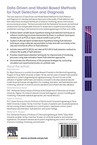 DataDriven and ModelBased Methods for Fault Detection and Diagnosis,Used