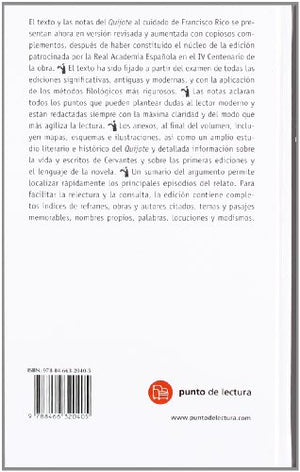 Don Quijote de la Mancha ( Editorial Punto de Lectura ) Tapa Dura,New