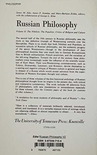 Russian Philosophy, Volume 2: The Nihilists; The Populists; Critics of Religion and Culture,Used