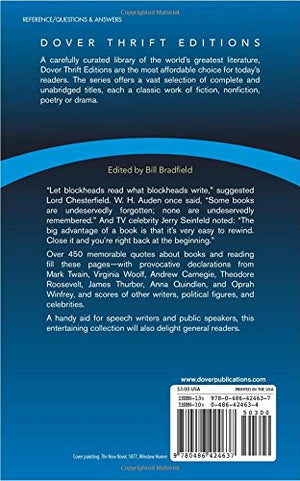 Books and Reading: A Book of Quotations (Dover Thrift Editions: Speeches/Quotations),Used