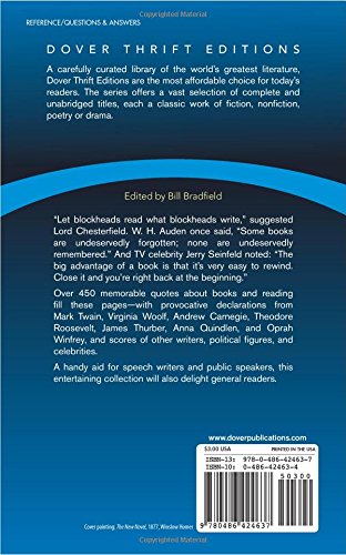 Books and Reading: A Book of Quotations (Dover Thrift Editions: Speeches/Quotations),Used