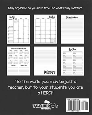 Instructional Coach 20192020 Calendar and Notebook: If You Think My Hands Are Full You Should See My Heart: Monthly Academic Or,Used