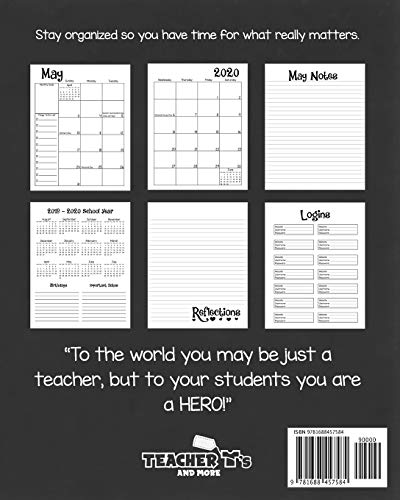 Instructional Coach 20192020 Calendar and Notebook: If You Think My Hands Are Full You Should See My Heart: Monthly Academic Or,Used